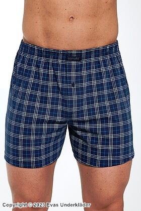 Boxershorts, hochwertige Baumwolle, ohne Hosenlatz, Schachbrettmuster